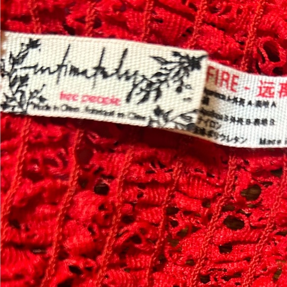 Intimately Free People Women's Miss Dazie Bralette Red Size S Solid - Picture 5 of 7